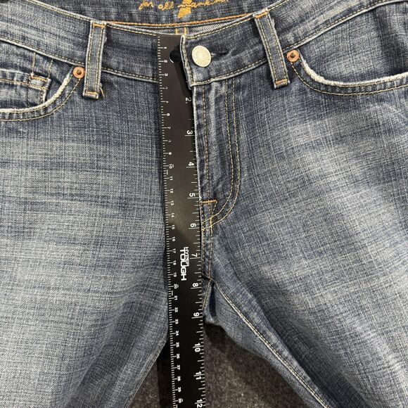 7 For All Mankind Jeans Womens 28 Blue Bootcut Jerome Dahan Made USA Denim - Picture 5 of 12